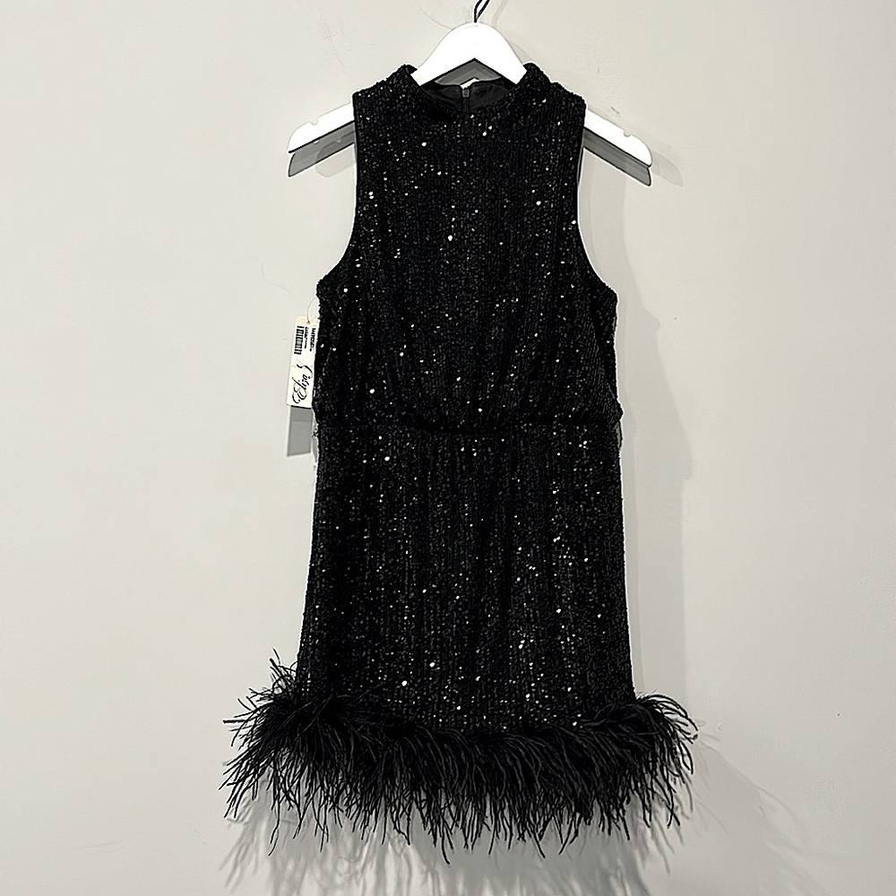 Eliza J Black Sequin Mini Dress